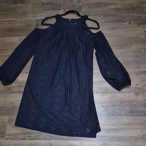 Maggy London Navy One Shoulder Dress